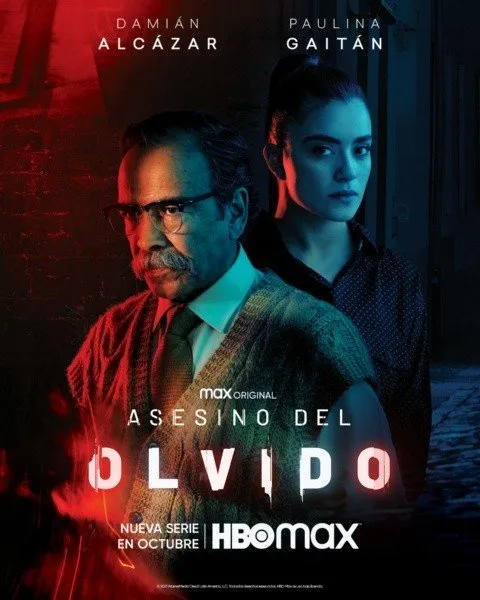 Cartel de Asesino del Olvido con Damián Alcázar y Paulina Gaitán
